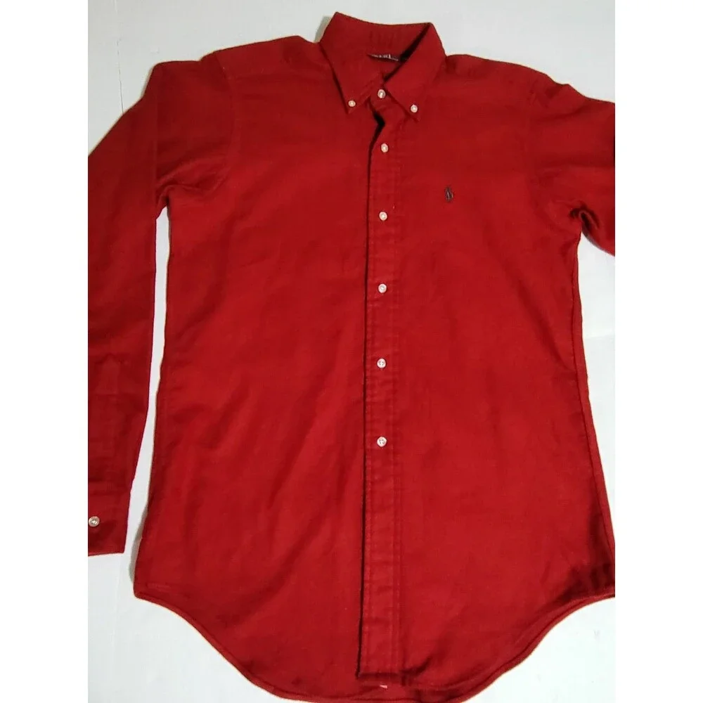 (#4) Polo By Ralph Lauren Long Sleeve Button Down Size Youth 18 Red